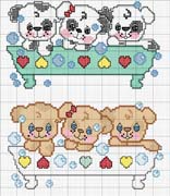 Schema punto croce Cagnolini Vasca