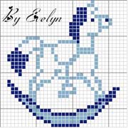 Schema punto croce Cavallo Dondolo