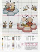 Schema punto croce Coccinelle Fiore 03