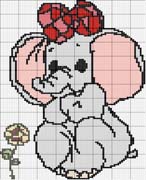 Schema punto croce Elefantessa