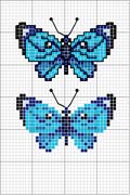 Schema punto croce farfalline blu