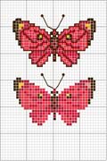 Schema punto croce farfalline rosse