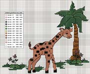 Schema punto croce Giraffa 3