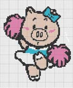 Schema punto croce Maialina Ponpon