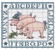 Schema punto croce Maialini