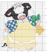 Schema punto croce mucca mary