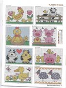 Schema punto croce mucca pulcini maialini