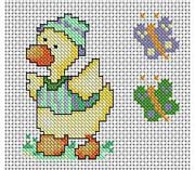 Schema punto croce oca farfalle