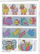 Schema punto croce papere pesciolini