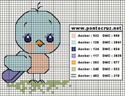 Schema punto croce Passerotto 1