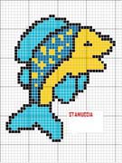 Schema punto croce pesce celeste 