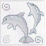 Schema punto croce Piccoli Delfini