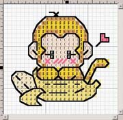 Schema punto croce scimmia2