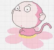 Schema punto croce Scimmietta 07