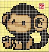 Schema punto croce Scimmietta 08