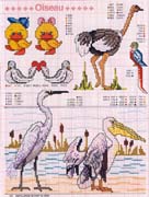 Schema punto croce uccelli cigni