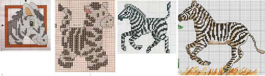 Schema punto croce Zebre