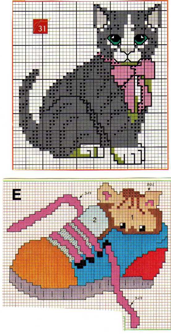 Schema punto croce Gattino-in-scarpa