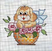 Schema punto croce Cagnolino-dentro-vaso