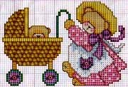 Schema punto croce Mamma-orsa-con-carrozzina