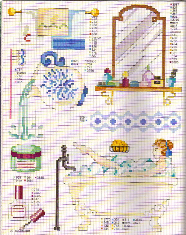 Schema punto croce Bagno 02