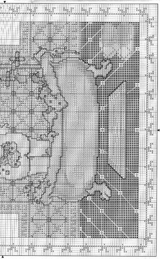 Schema punto croce Bagno Bimbo 03