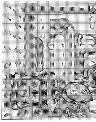 Schema punto croce Bagno Decorato 03