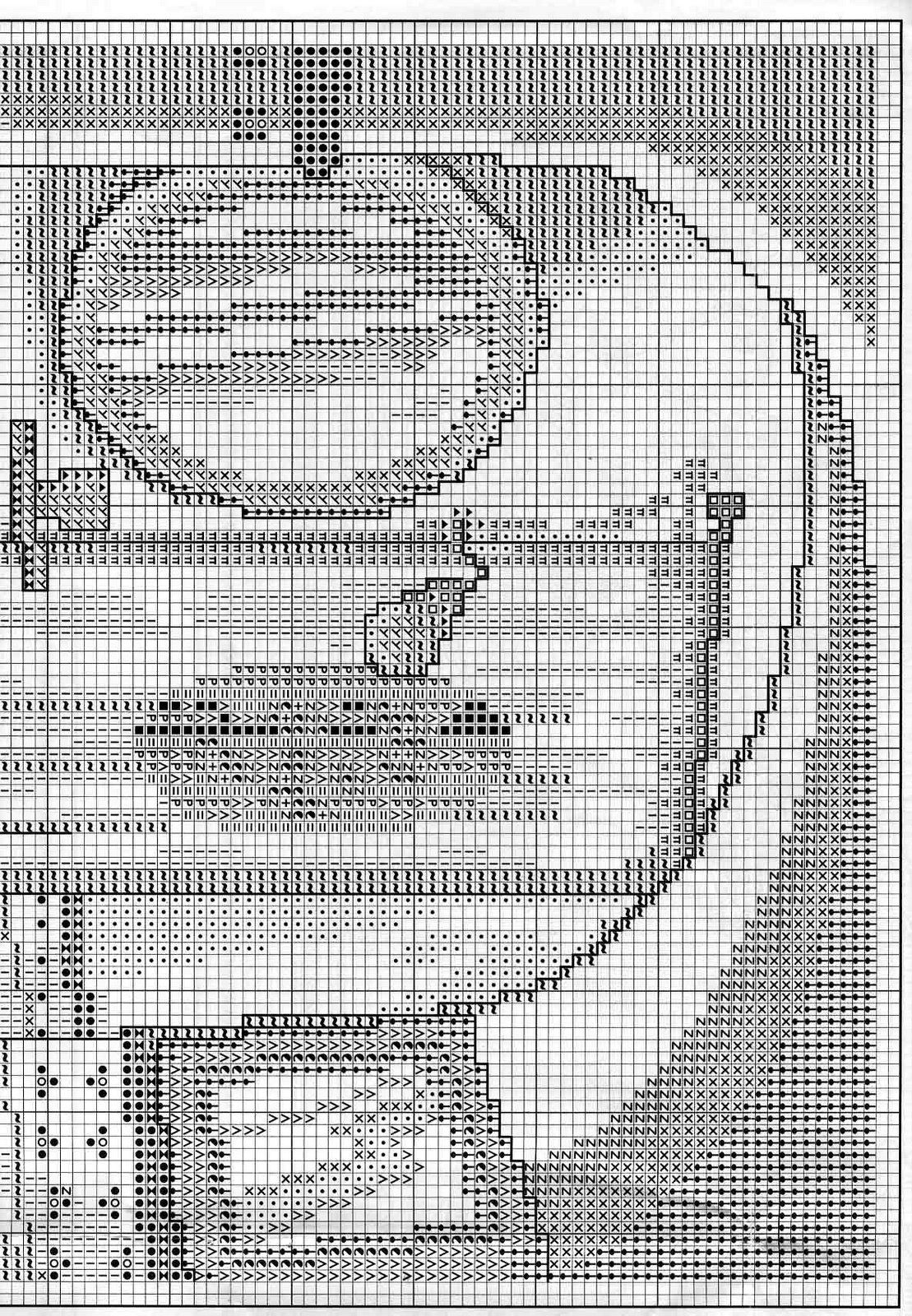 Schema punto croce Bagno Decorato 06