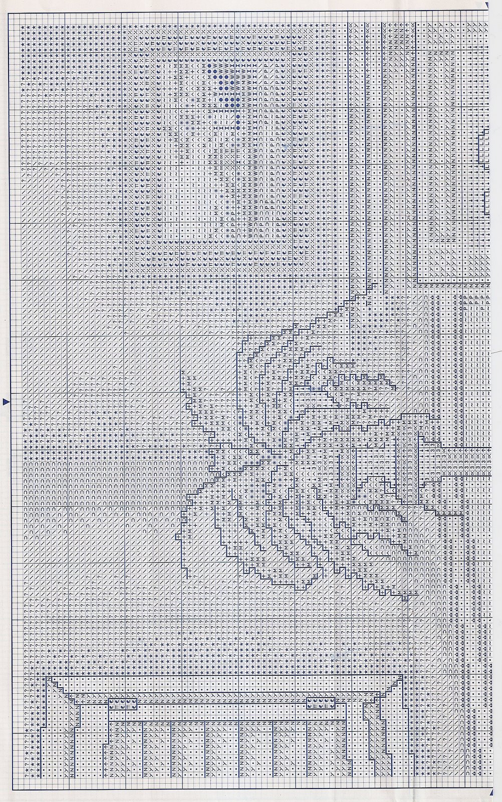 Schema punto croce Bagno In Blu 02