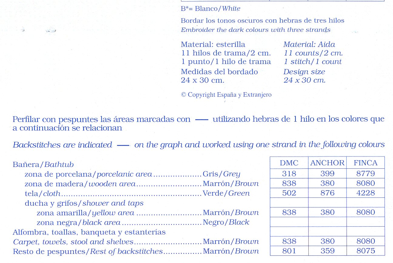 Schema punto croce Bagno Rosa 04