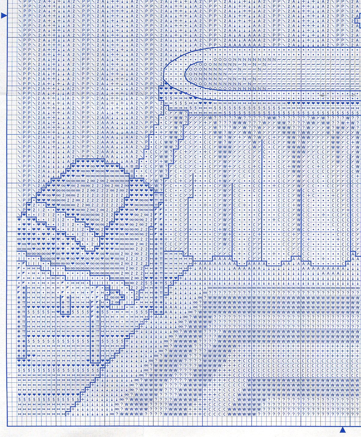 Schema punto croce Bagno Rosa 05