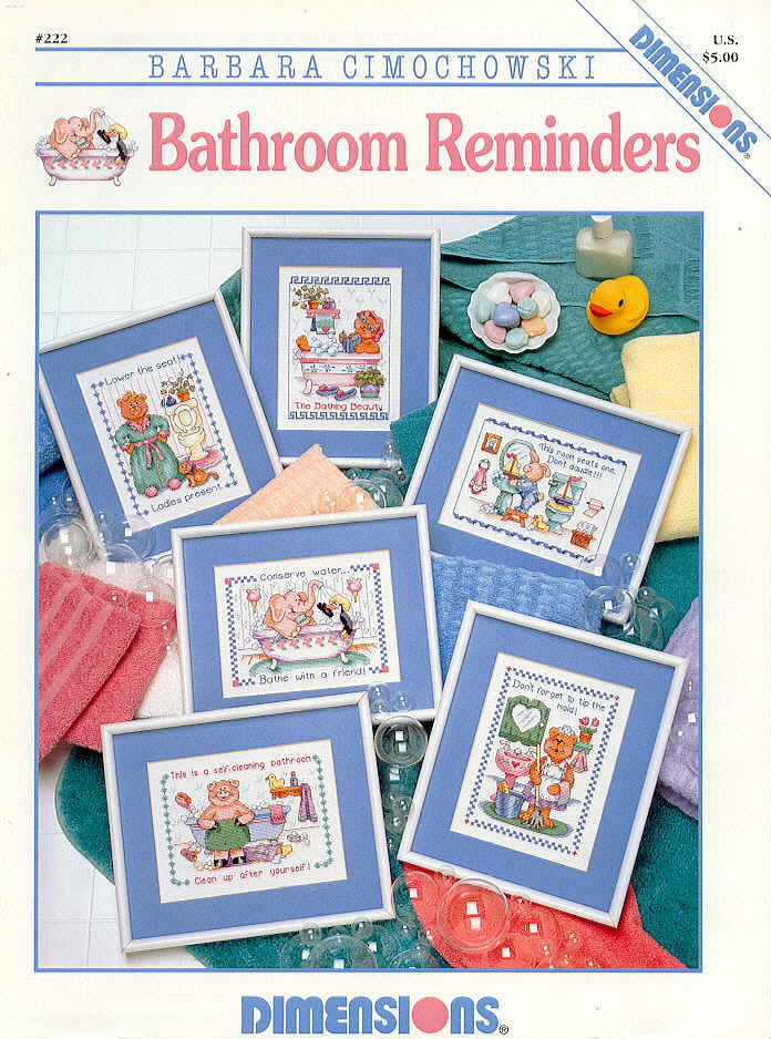 Schema punto croce Bathroom Reminder 01