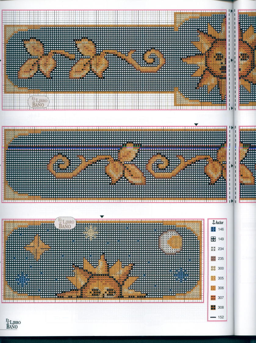 Schema punto croce Libro Del Bagno 129