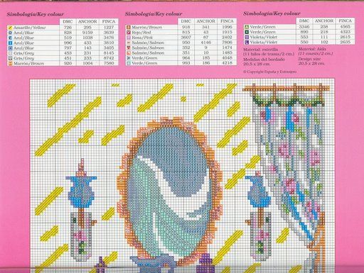 Schema punto croce Libro Del Bagno 134