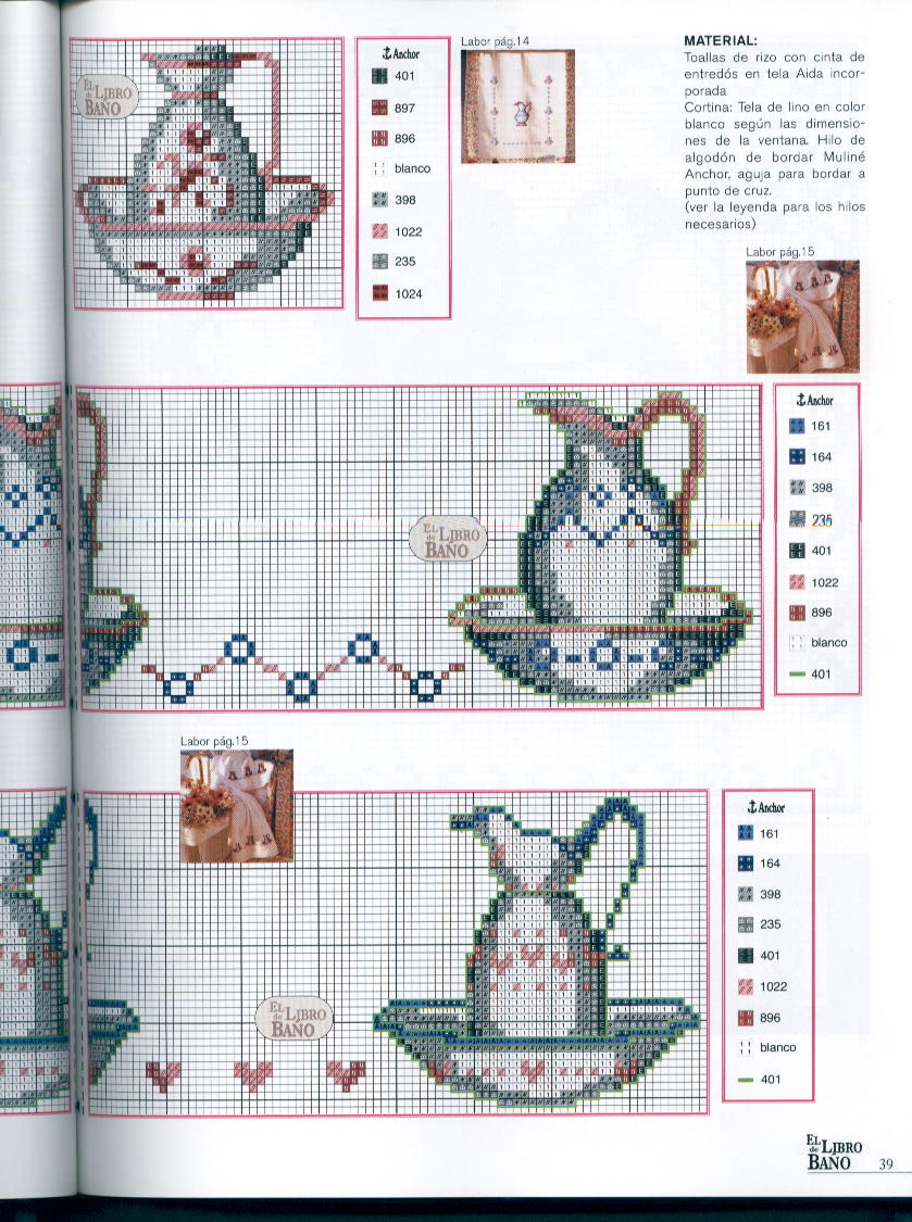 Schema punto croce Libro Del Bagno 27