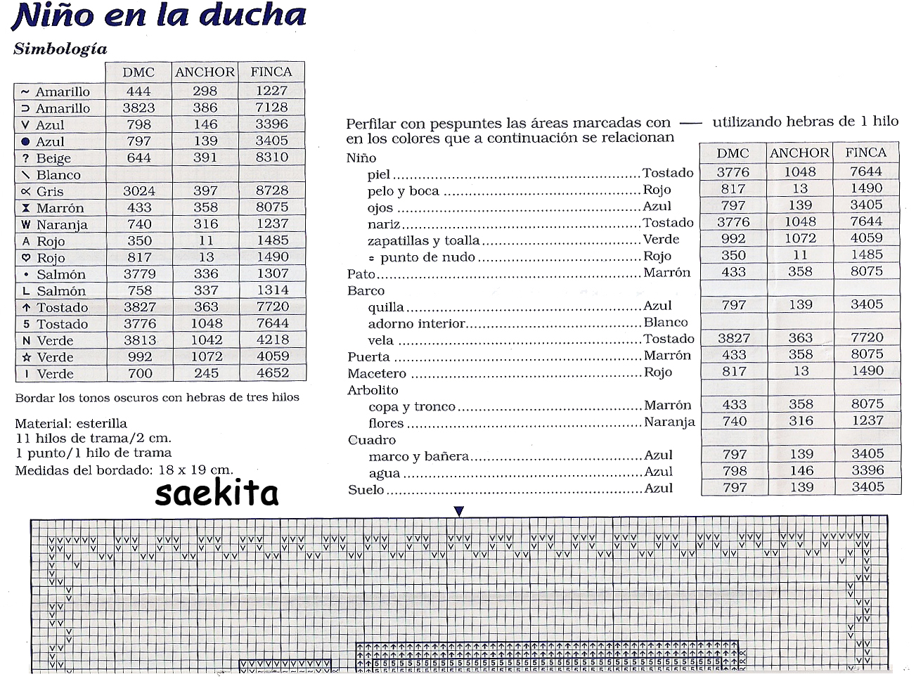 Schema punto croce Nino Enla Ducha 02