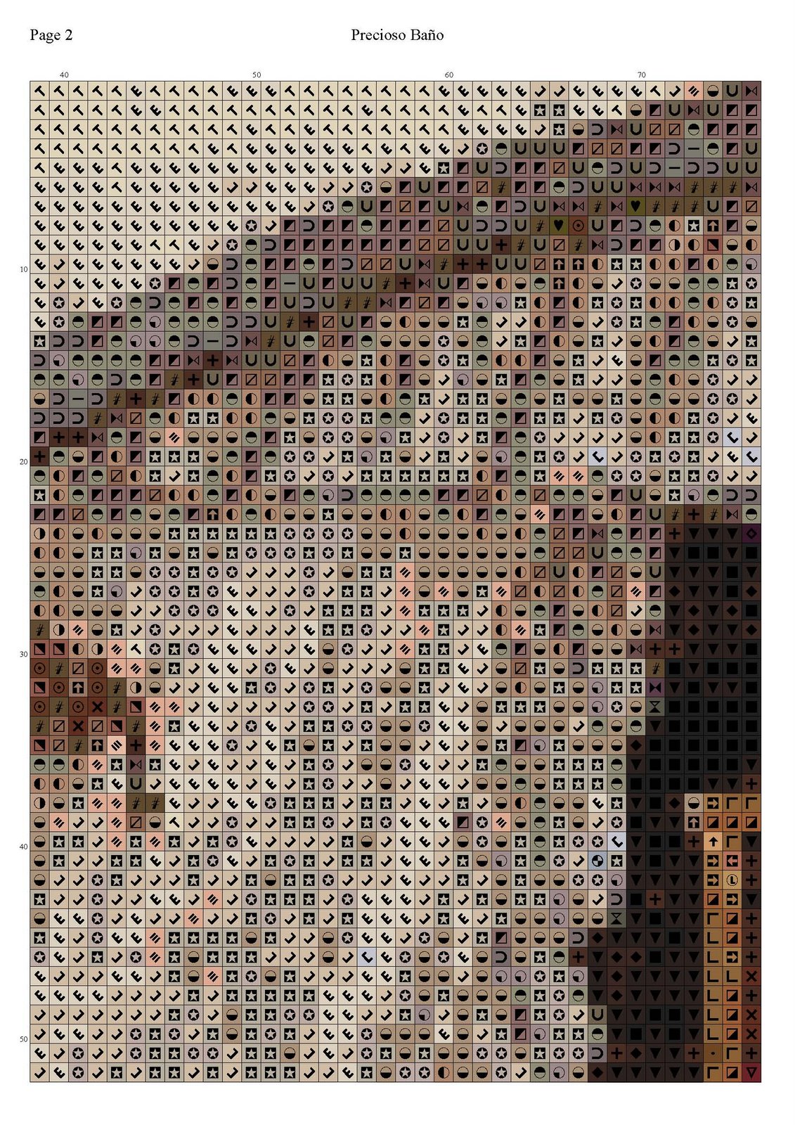 Schema punto croce Quadro Bagno 14