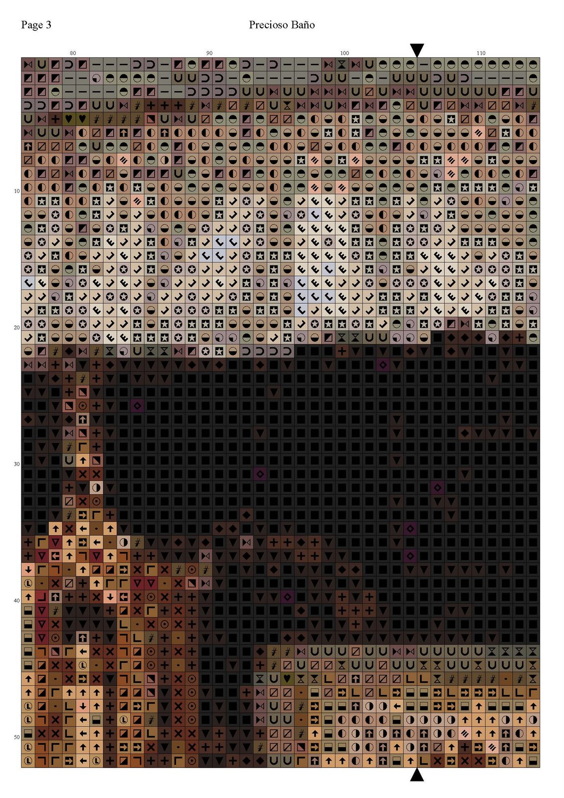 Schema punto croce Quadro Bagno 15