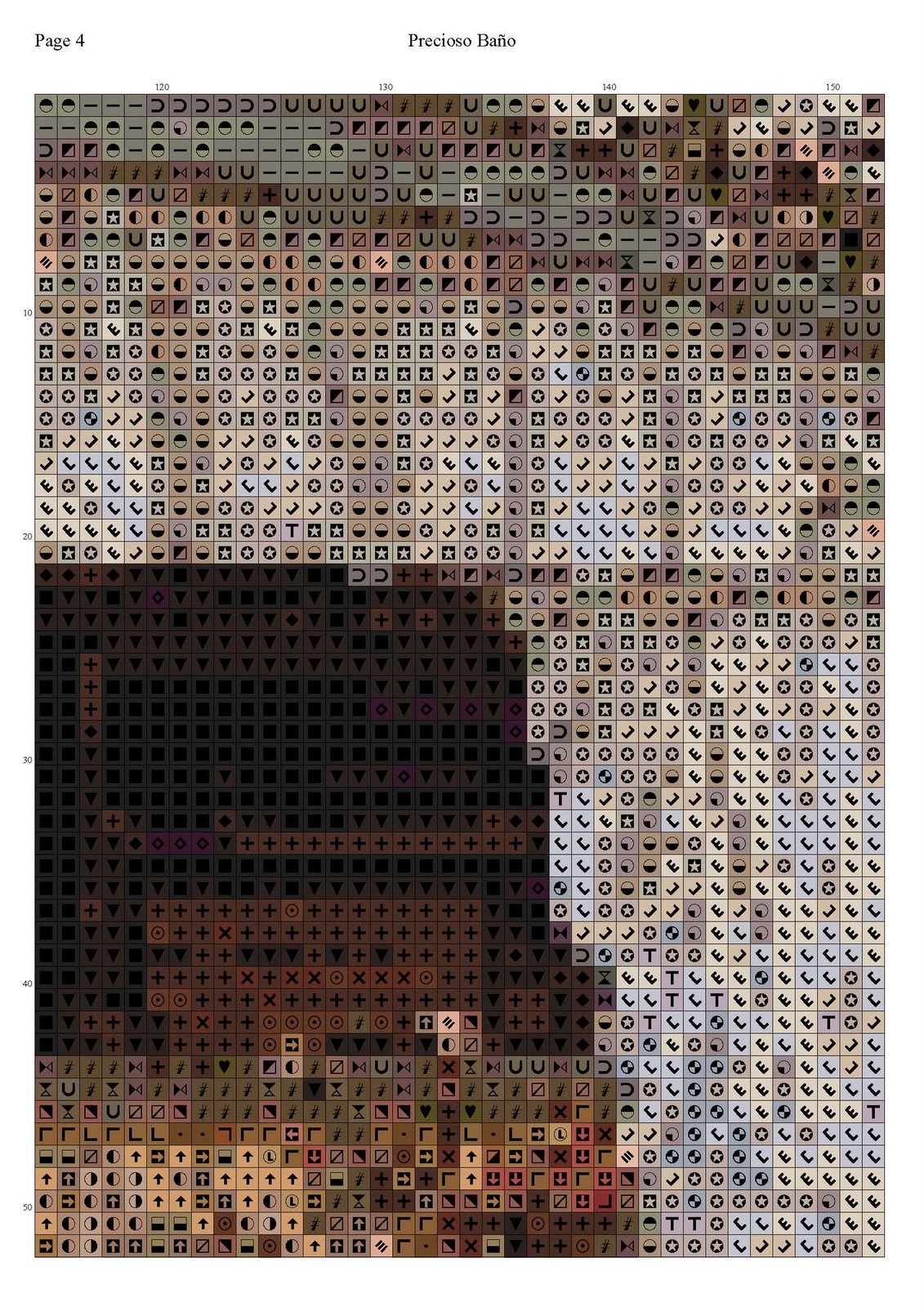 Schema punto croce Quadro Bagno 16