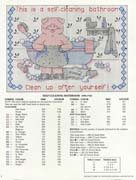 Schema punto croce Maialino Bagno