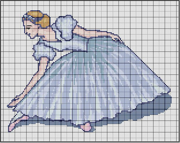 Schema punto croce Ballerina In Posizione
