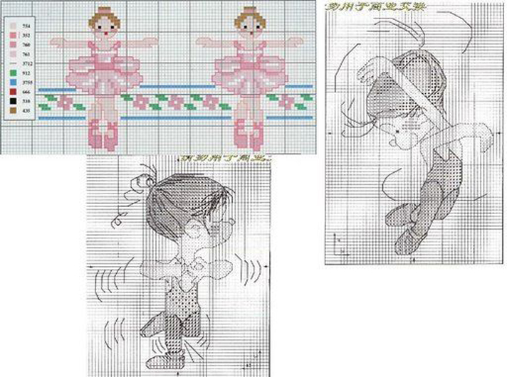 Schema punto croce Ballerini