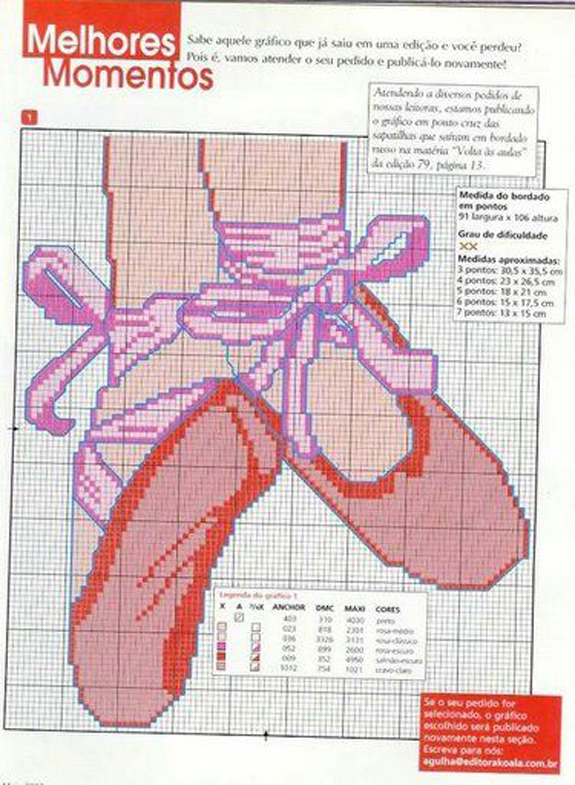 Schema punto croce Scarpette Rosa