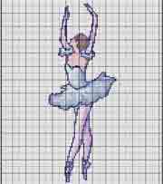 Schema punto croce Ballerina Con Tutu