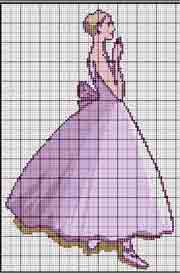 Schema punto croce Vestito Rosa