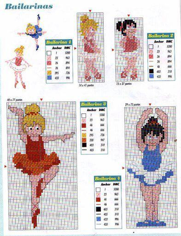 Schema punto croce Tante Ballerine