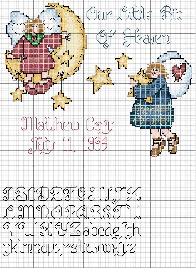 Schema punto croce Annuncio Nascita