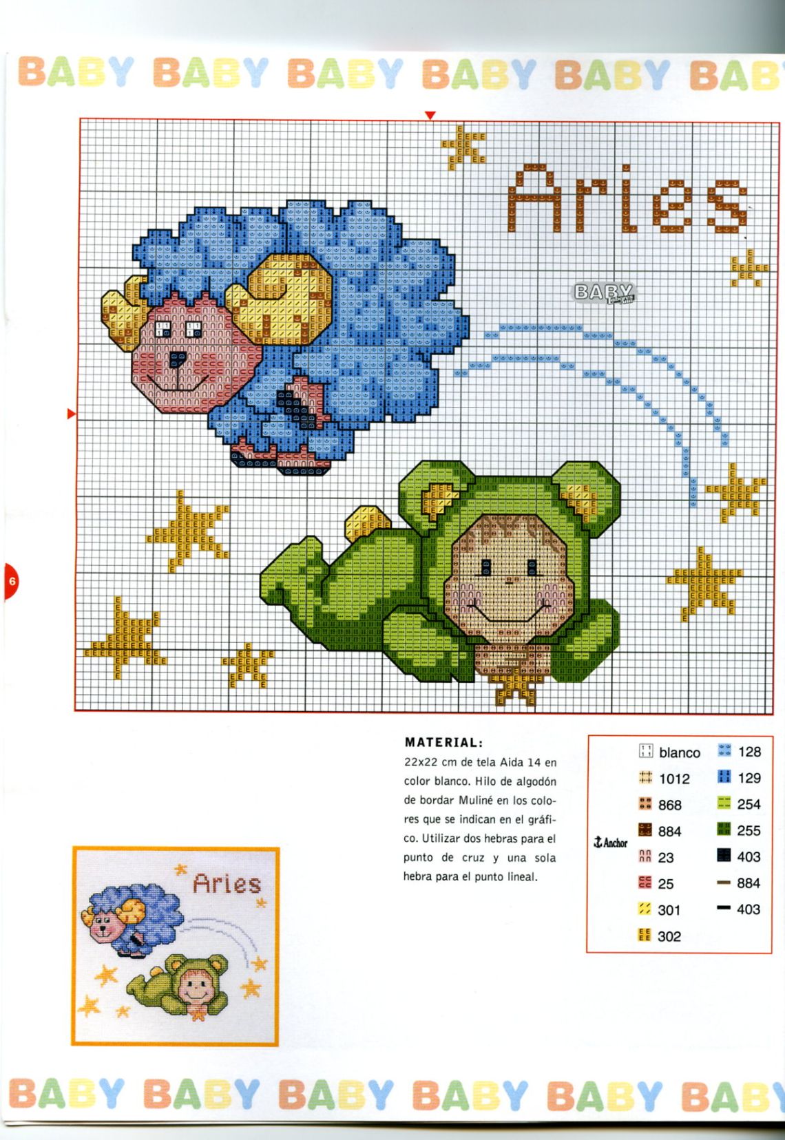 Schema punto croce Baby Oroscopo 2