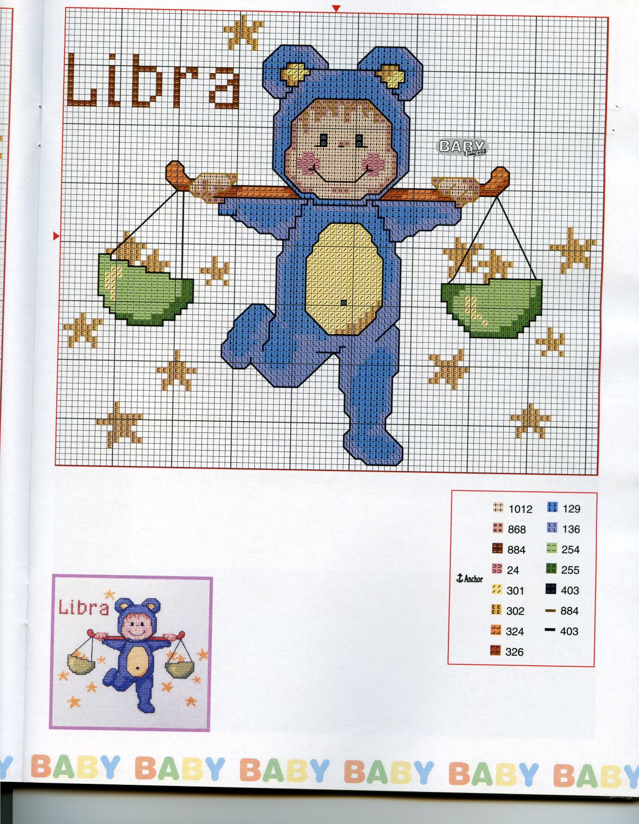 Schema punto croce Baby Oroscopo 8