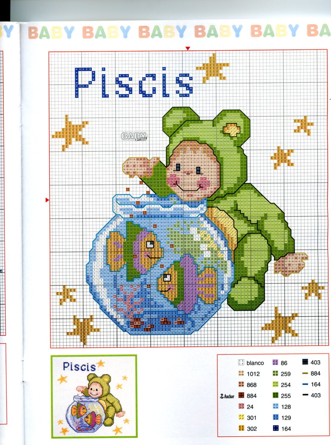 Schema punto croce Baby Oroscopo 9